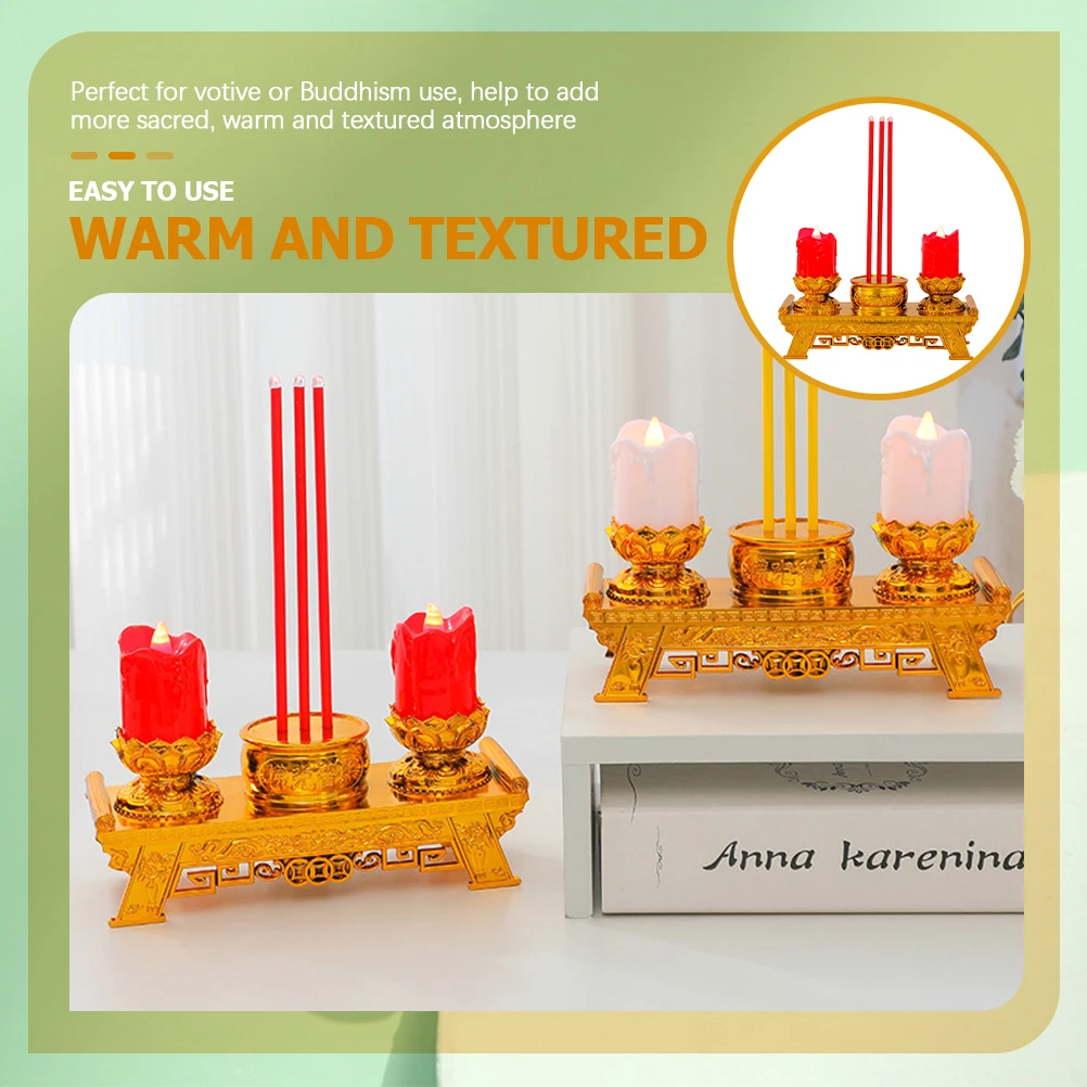 

1pcs Worship Lamp Electric Fake Ancient Chinese Style Light Ornament For Meditation Tea Light Lantern Led