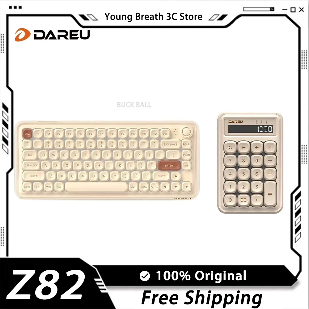 

Dareu Z82 Mechanical Keyboard Tri Mode Ergonomics Wireless Keyboard Multifunctional Knob Pc Gamer Accessories Office Gaming Gift