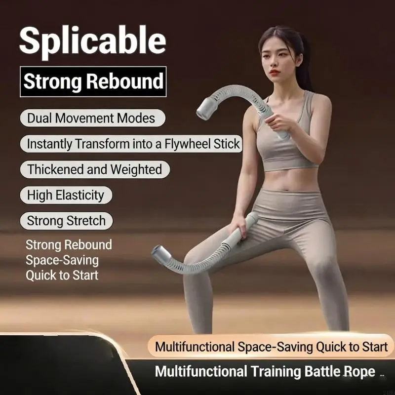 Ropeless Ropes for Gym Weighted, Workout Training Exercise Ropeless Ropes Build Strength High Elastic Steel for Home 24BD