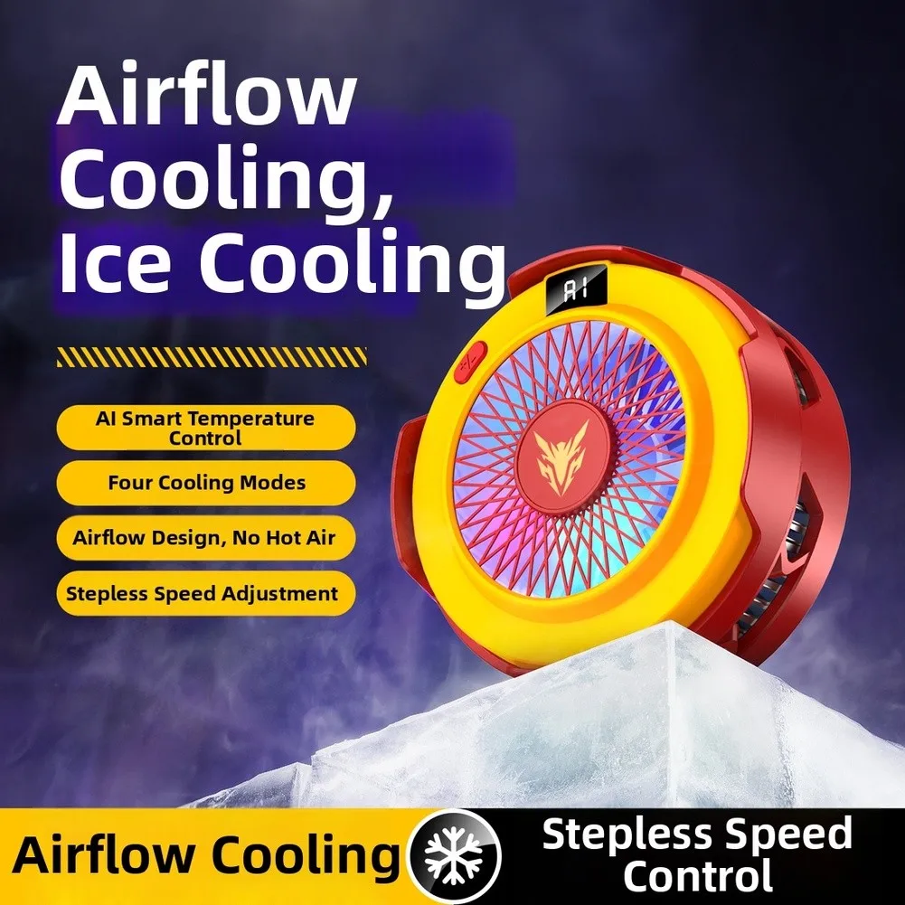 

Portable Magnetic Phone Cooler With Smart Temp Control & RGB Light Magnetic Clip-on Semiconductor Phone Radiator For Gaming