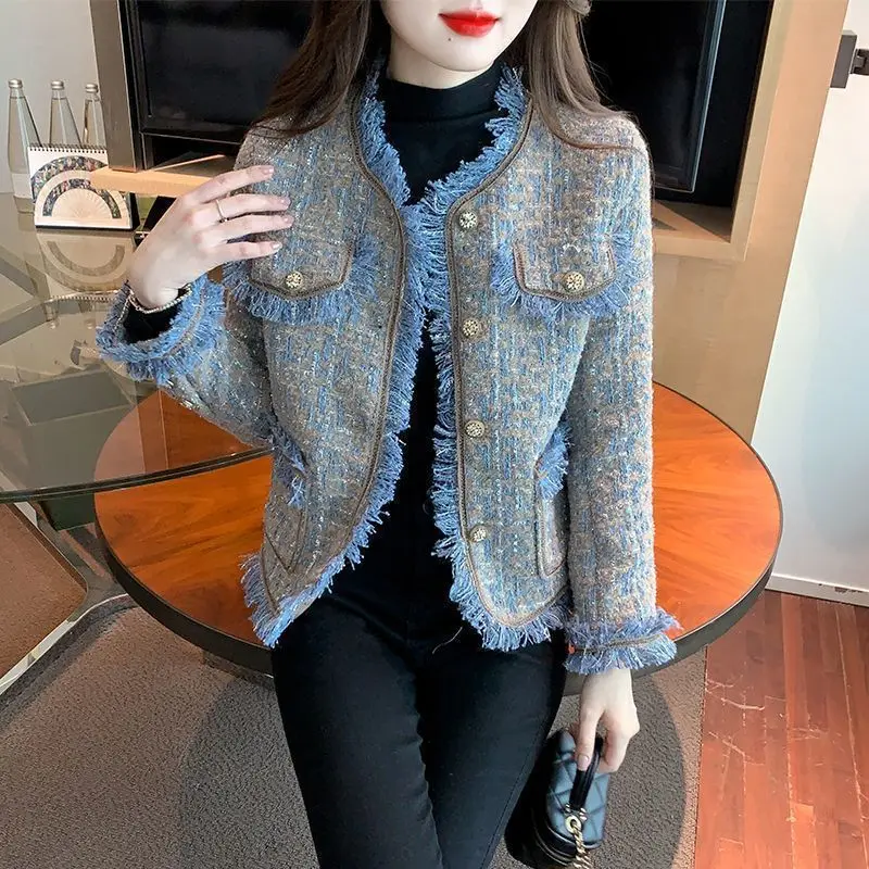 

Vintage Slim Tweed Jacket Women Autumn Fall Chaquetas Classic Women's Jaquetas Short Coat Outerwear Korean Ceketler A130