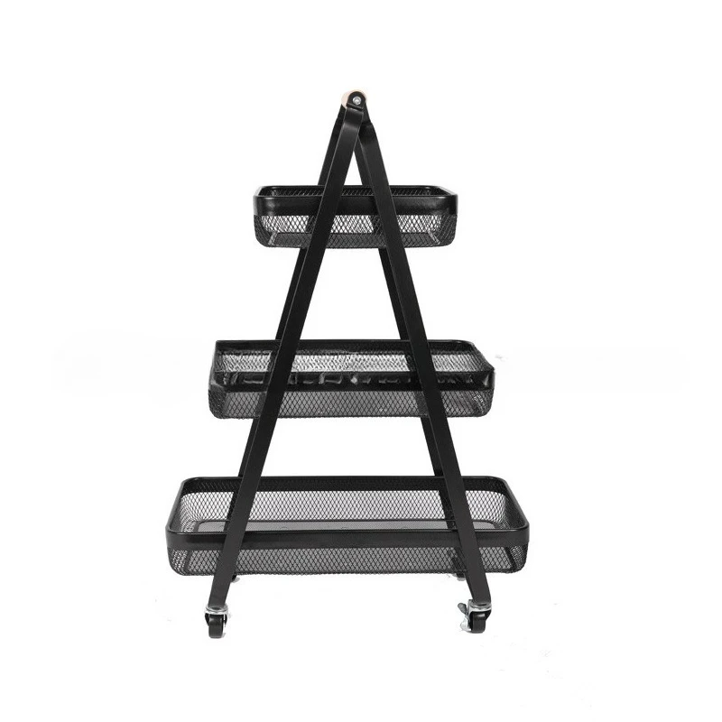 ชั้นวางของ ชั้นเก็บของสามชั้น ห้องนั่งเล่น ห้องครัว รถเข็นโลหะแบบถอดได้