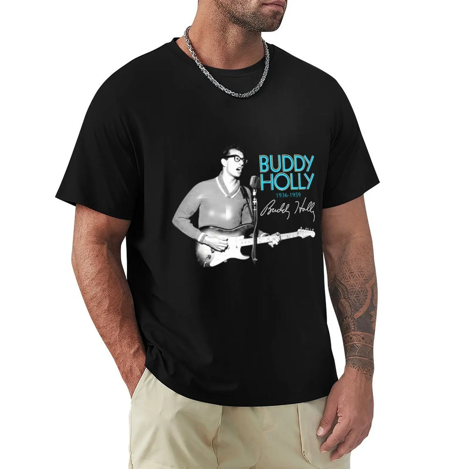 Buddy Holly T-Shirt Work Casual Loose Fit T-Shirt