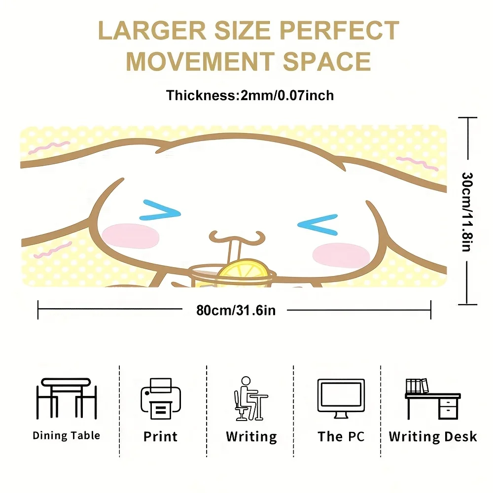 Large Eeyore Mouse Pad, 300x600mm - Dreamy Forest Adventure Design with Soft Pastel Colors, Non-Slip Rubber Base, Perfect for Ga