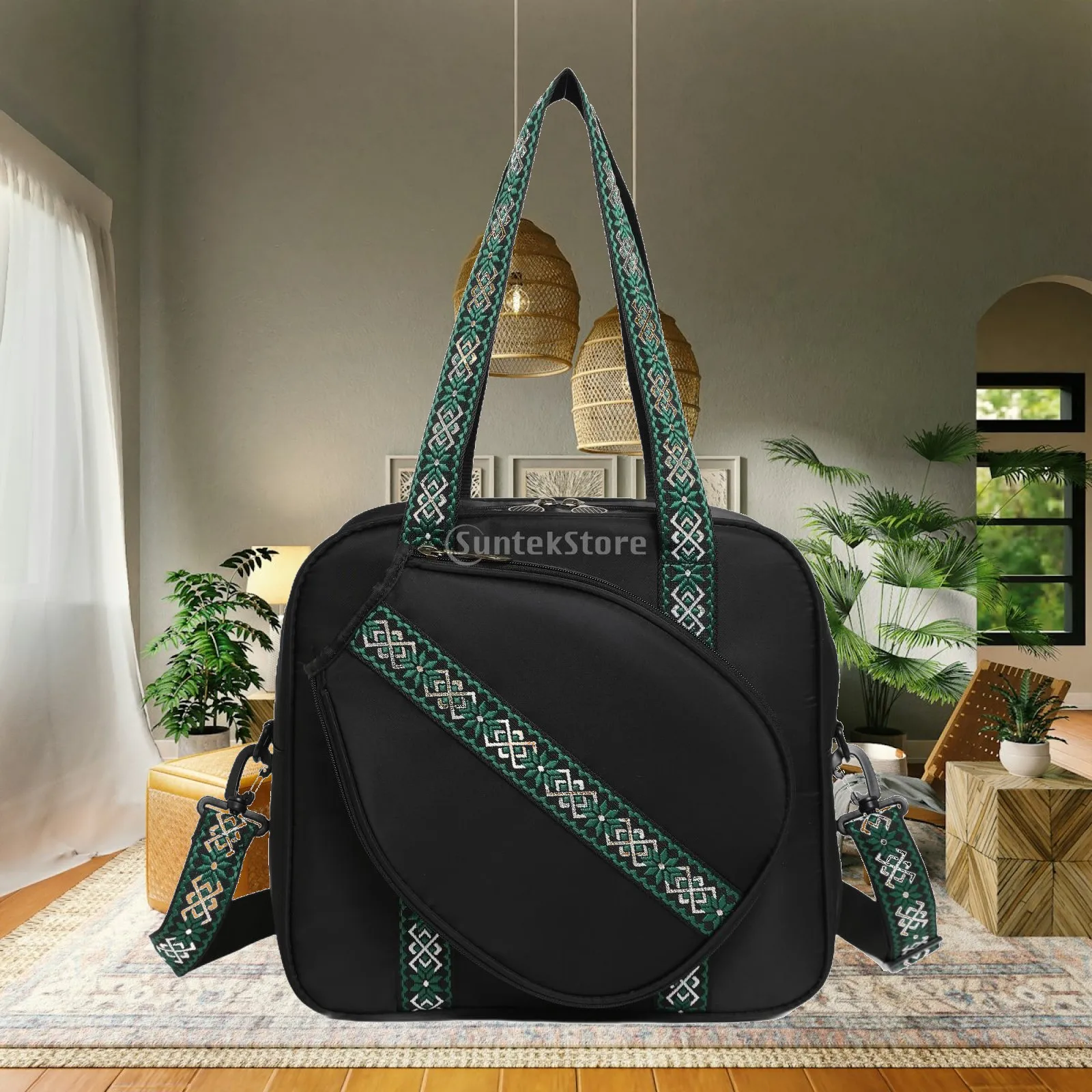 Paddle Pickle Ball Bag Oxford Cloth Pickleballs Bag with Adjustable Shoulder Strap and Handle for Tennis and Racquet Sports