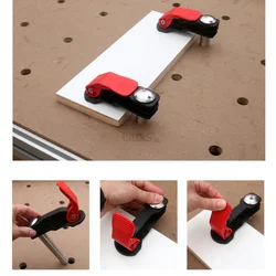 T-type Chute Quick Fixture Vise Quick Acting Hold Down Clamp Adjustable Fixed Clip Press Fixed Tool for 19/20mm Desktop Dog Hole