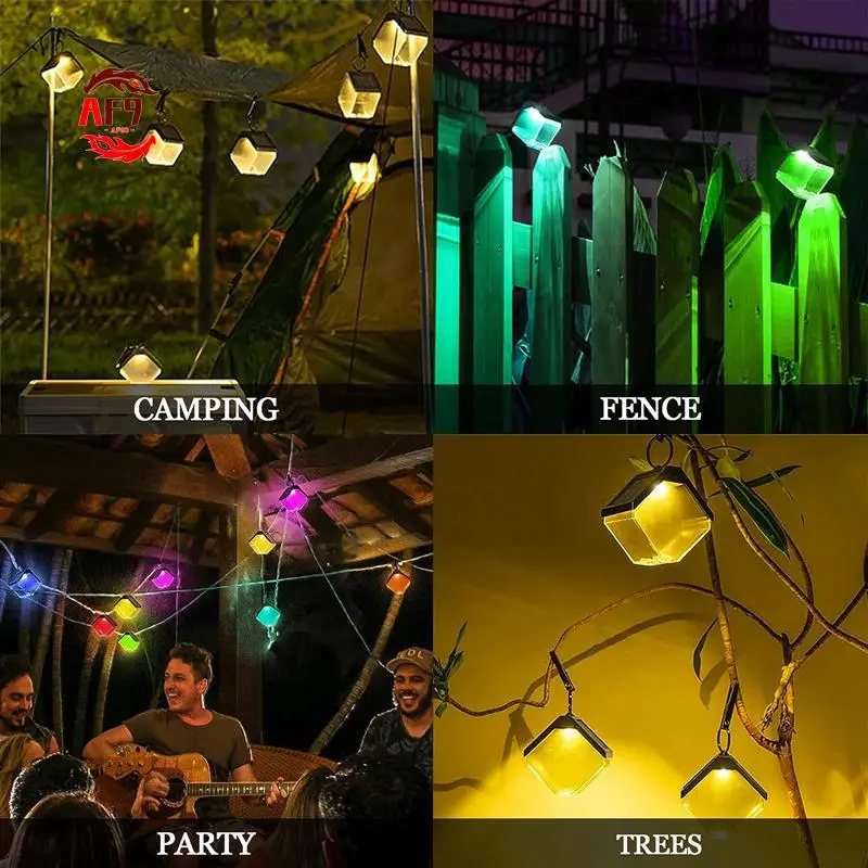 

AF90-4 шт. подвесные солнечные фонари ледяной кирпич изменение цвета солнечные садовые фонари для забора садовые фонари IP65 водонепроницаемые