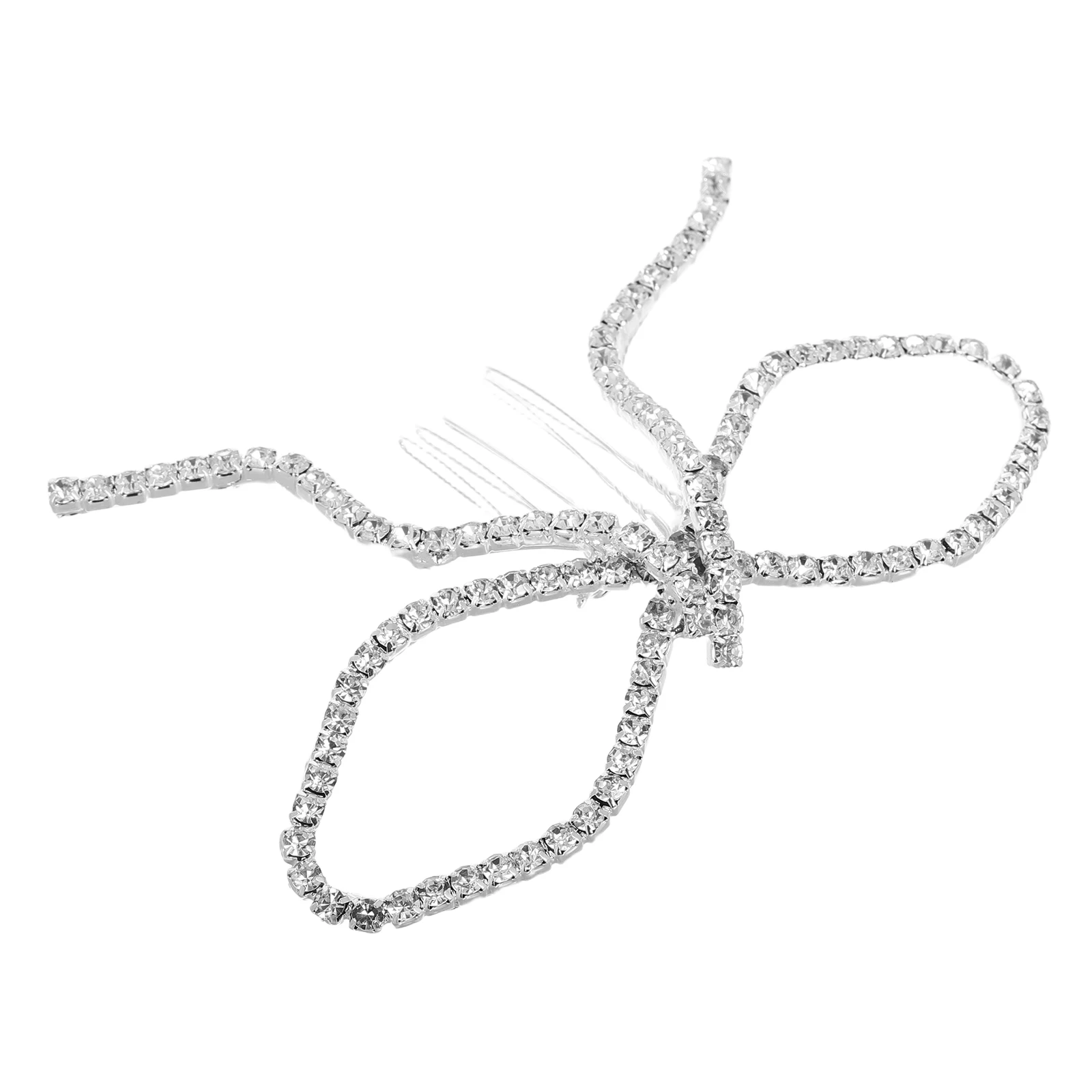 

Bow Rhinestone Bride Accessories Comb For Wedding Hairstyle Flower Hair Combs Accessories Decorations Hair Jewelry