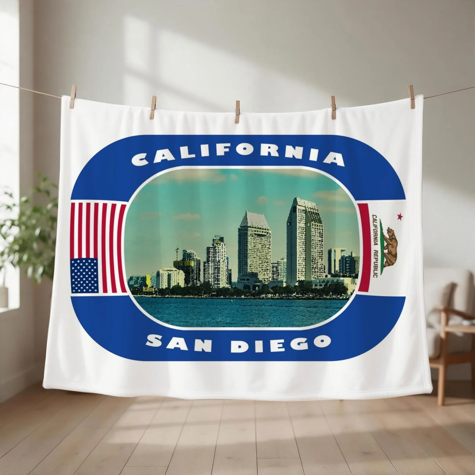 California, San Diego, USA Throw Blanket couch cozy soft plush fuzzy picnic outdoor blanket