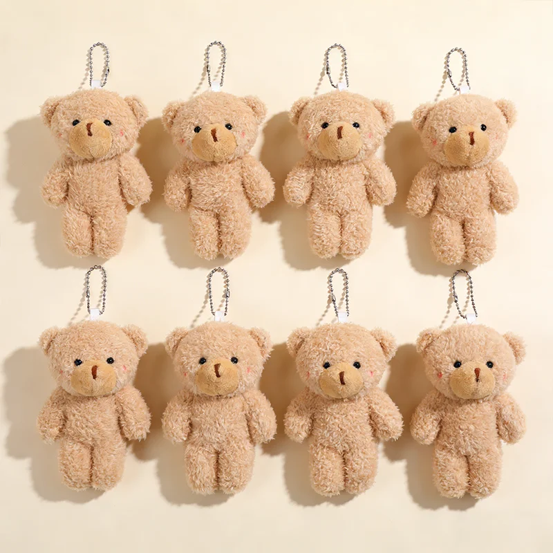 10 Pcs Mini Stuffed Plush Bears Cute Animal Tiny Bear Doll Toy Keychain Bag Pendant Ornament Soft Stuffed Toy Girl Party Gift