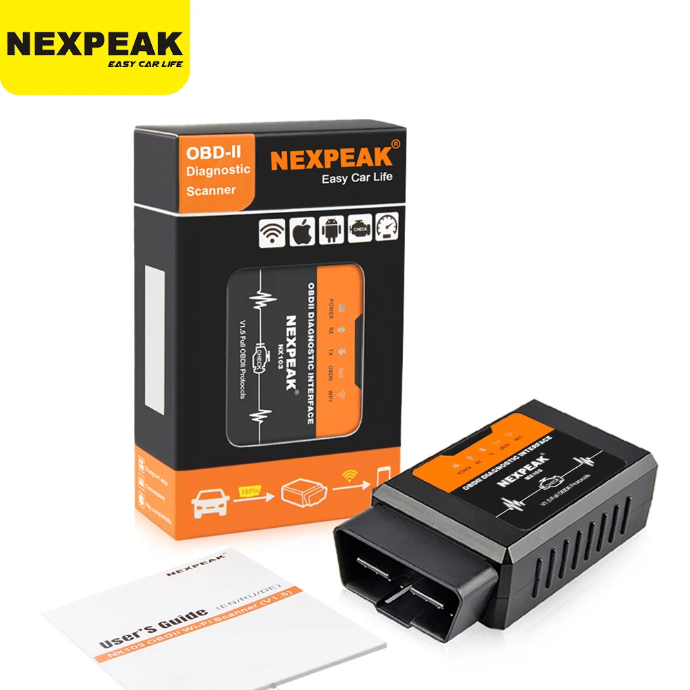 NEXPEAK NX103 ELM327 Pic18f25k80 V1.5 WIFI OBD2 Scanner ELM 327 V1 5 OBDII Auto Car Diagnostic Tools ODB2 OBD 2 Code Reader