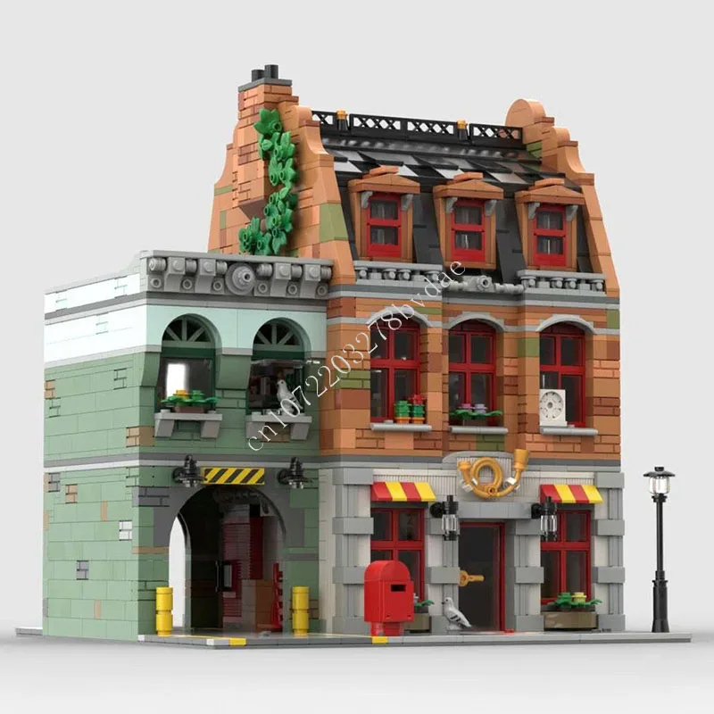 3088 PCS City Post Office Modular Building Blocks Model Street View Assembly DIY Educational Man Gift For Adults Home Decoration