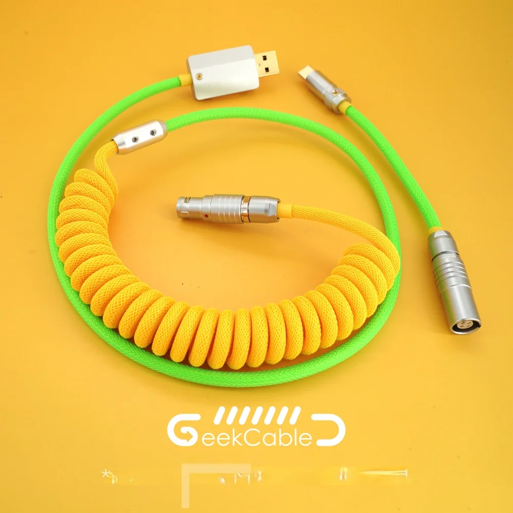 

Spot GeekCable custom mechanical keyboard data cable GMK theme SP limited edition keycap cable yellow green usb cable