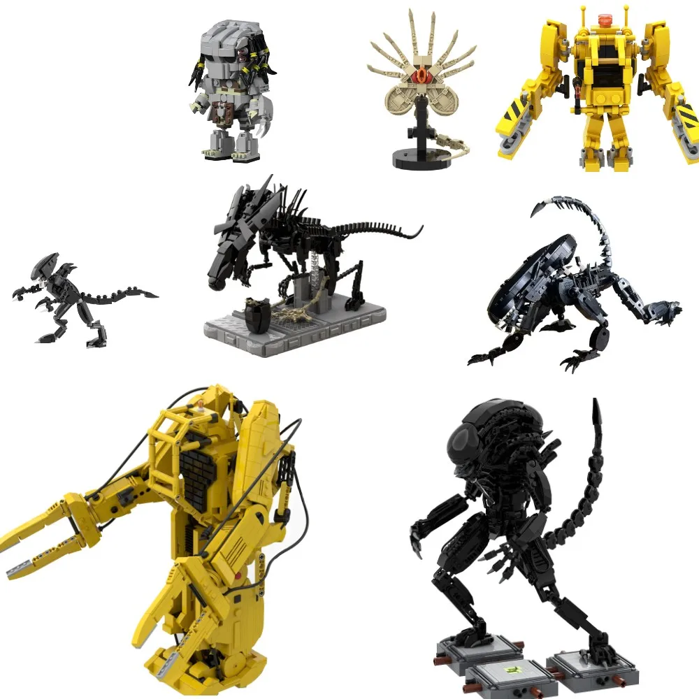 MOC Mech Robot Xenomorphs Aliens Creatures Building Blocks movies P-5000 Powered work loader Aliens Facehugger Bricks Toy Gift