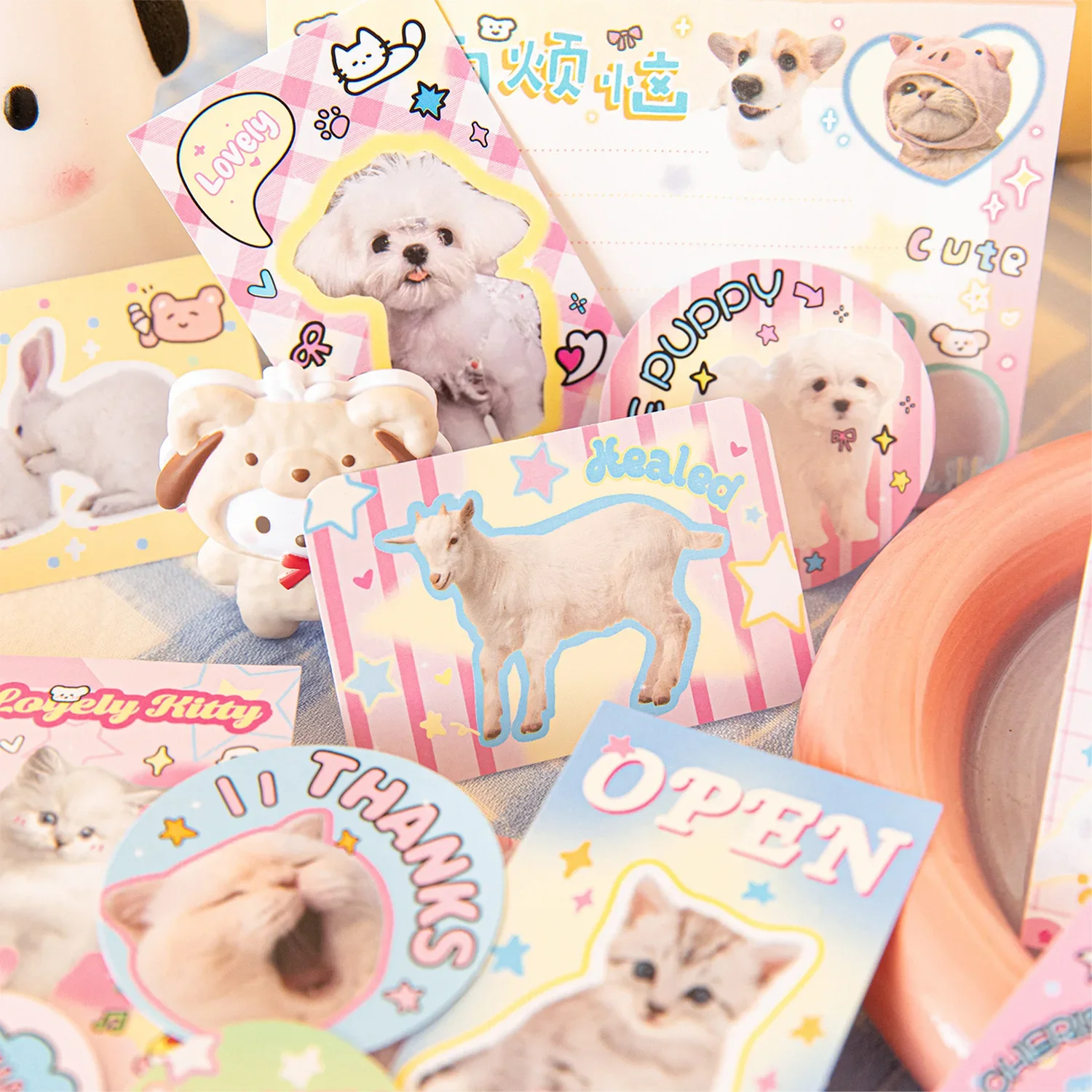 30sheet/set Kawaii Sticker Cute Cartoon Puppy Dog Stationery Sticker DIY Decor Scrapbook Sticker Student Supplies