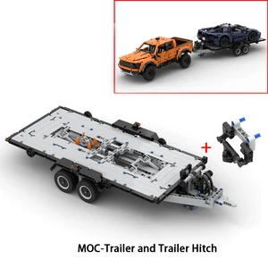 MOC Technische Pickups F-150 Raptor Trailer, Hitch Crane-Plattform, Hardtop-Stoßfänger für 42126 Bausteine, DIY-Ziegelspielzeug, 2024 10 Hauptverkaufsplattform Crane - №4