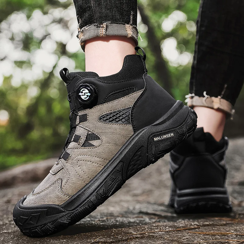 Autumn Winter New Arrival Men's Trekking Sneakers Breathable High-top Hiking Shoes Men Non-slip Outdoor Casual Sports Shoes Man
