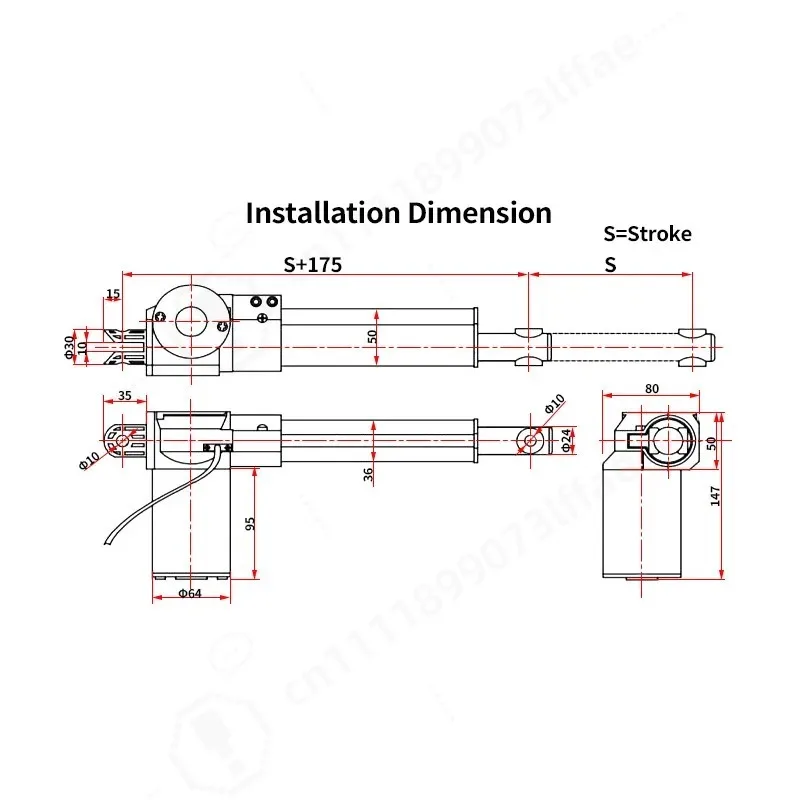 DC Linear Actuator 12V 24V DC Linear Motor Heavy Duty 6000N For Controller Home Use Sofa Recliner Lift Stroke 100mm 150mm 200mm