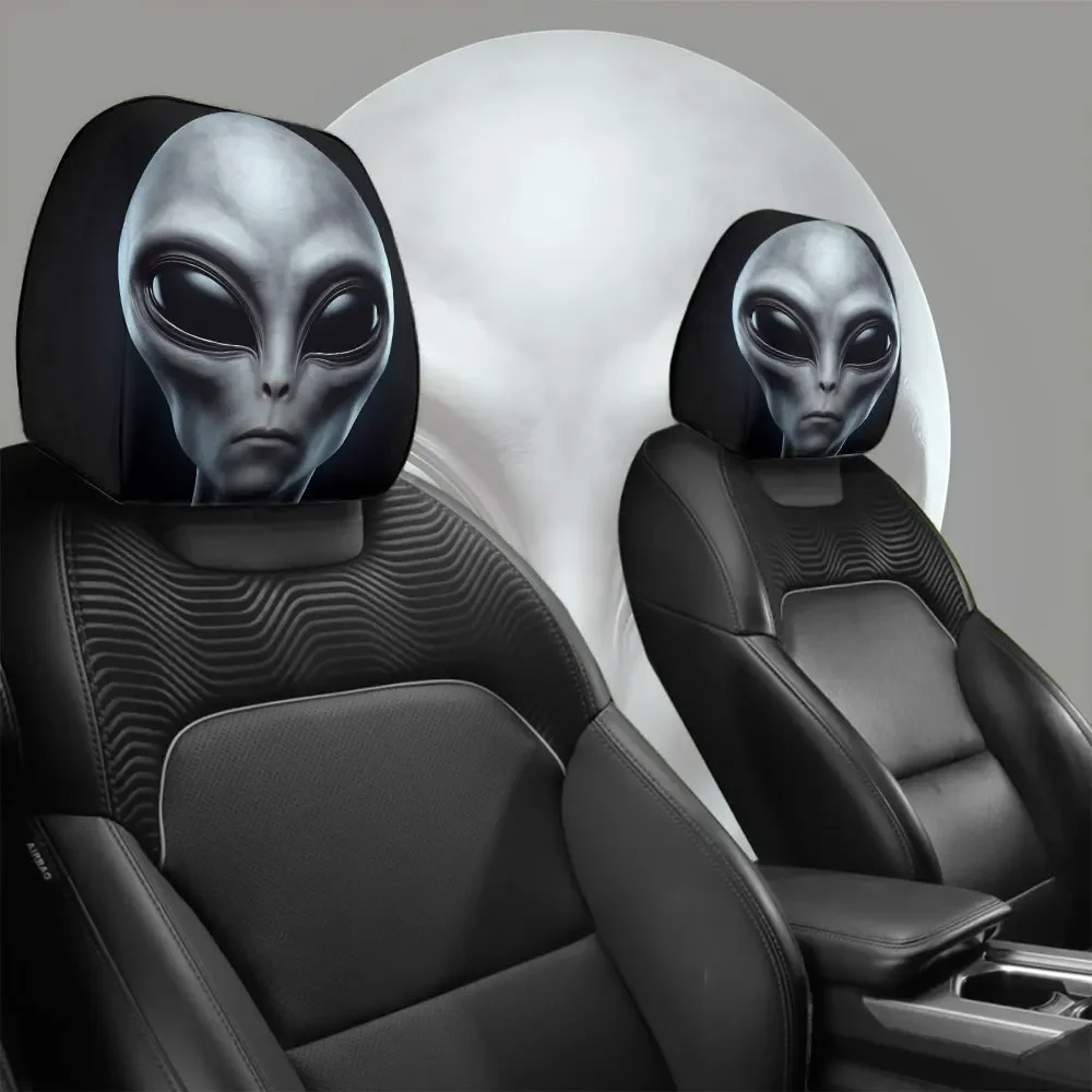 2pcs Mysterious Special Shaped Pattern Breathable Universal Car Headrest Cover Two Piece Set Car Interior Parts Festival Gift