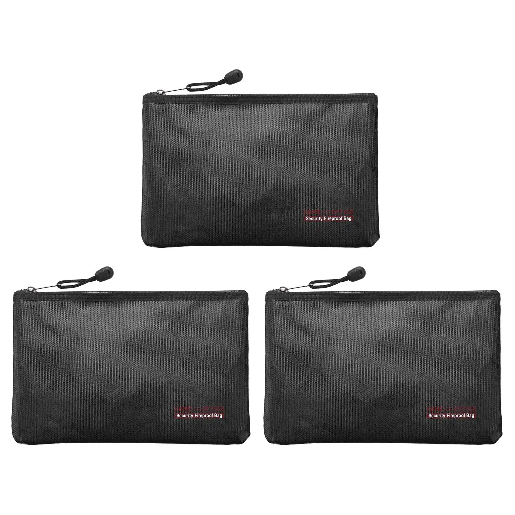 

3X Fireproof Money Safe Document Bag. NON-ITCHY Silicone Coated Fire & Water Resistant Safe Cash Bag