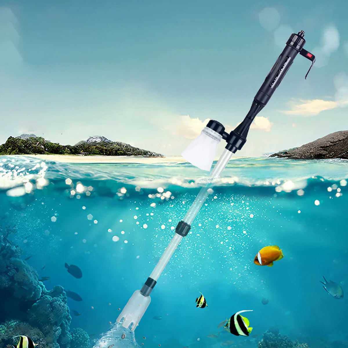

Electric Water Changer Fish Tank Cleaning Tool Siphon Filter Gravel Cleaner Algae Remover Telescopic Height Adjustable For Large