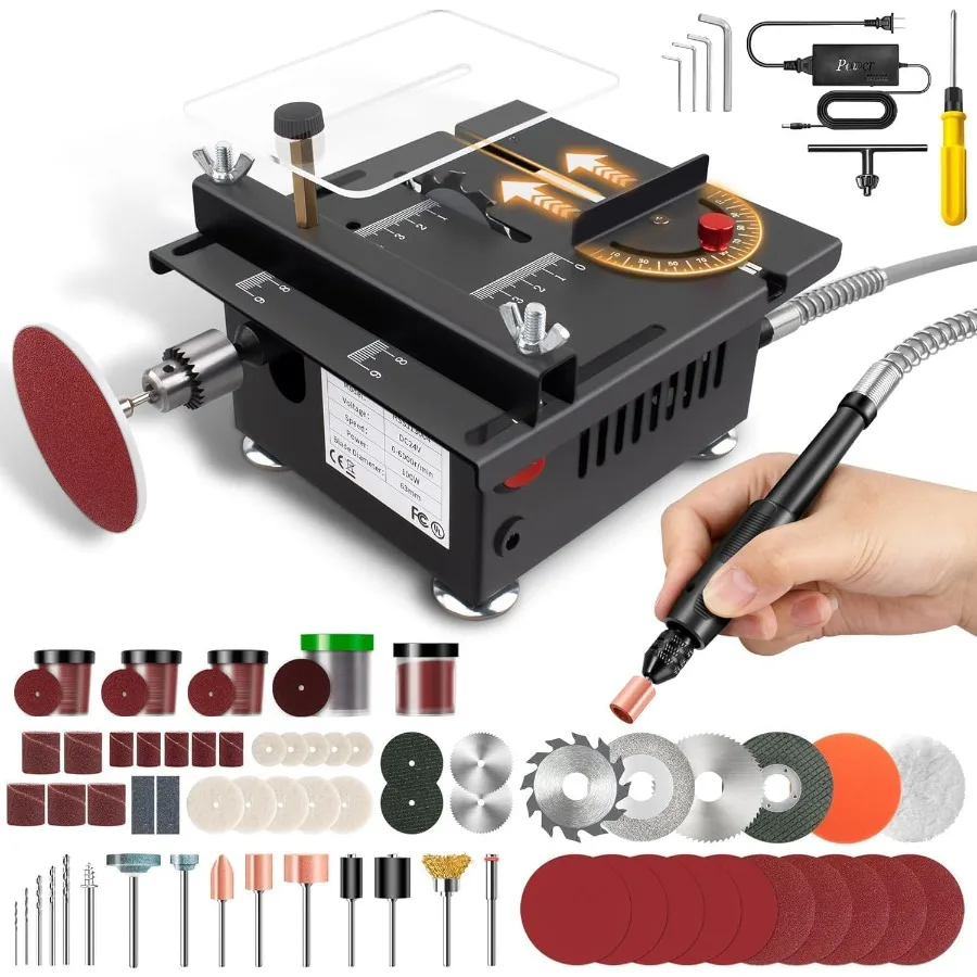 

Portable Mini Desktop Electric Saw for Wood and Plastic Acrylic Cutting Compact Multi-Functional Table Saw Ideal for Home Works