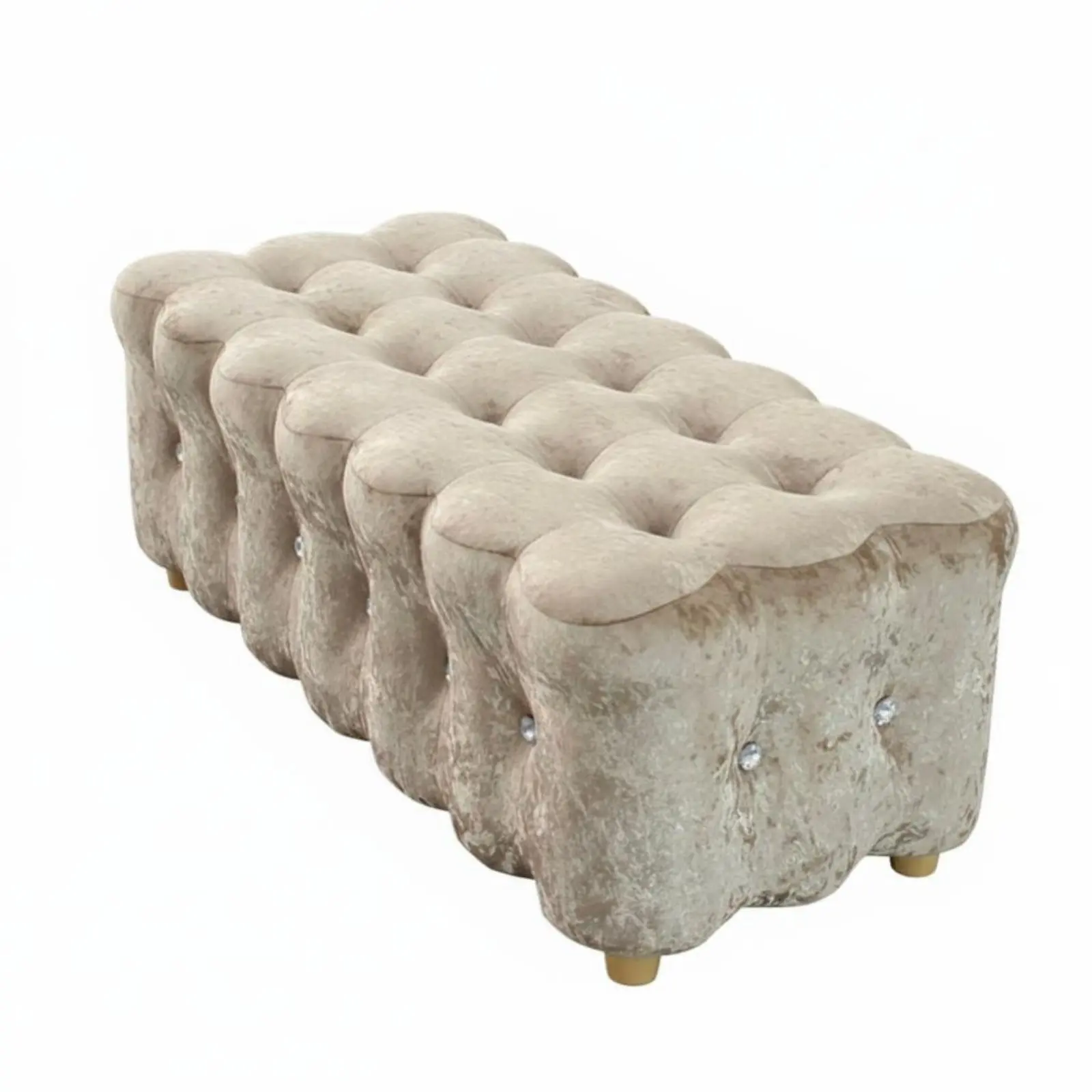 Tufted Footrest Chest European Design Storage Bench Multi-Functional Sturdy Legs for Shop Owners, Families, Living Room