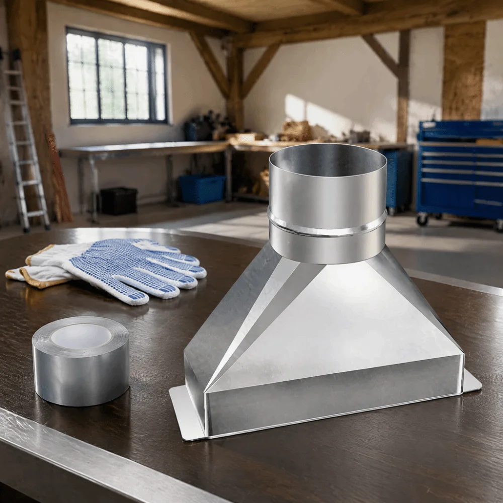 Easy Installation Microwave Vent Kit Silver Rustproof Duct Connector Galvanized Steel Duct Transition Exhaust Ventilation