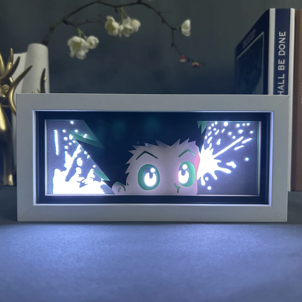 Hunter X Hunter Gon Freecss caja de luz de Anime para decoración de habitación, Gadget de Manga, lámpara de noche Led, caja de sombra de corte de