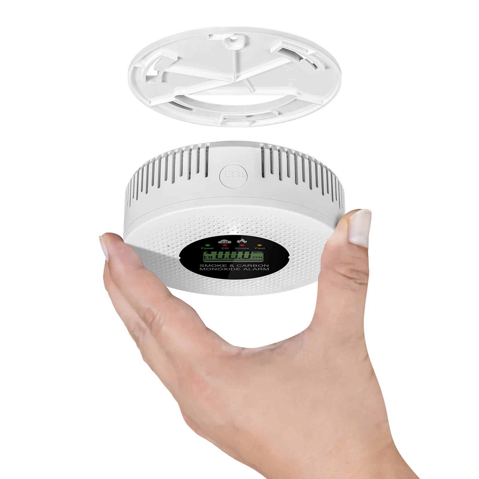 Smoke and Carbon Monoxide Detector with LCD Display Carbon Monoxide Alarm Powered by Battery for Home Office RV Hotel