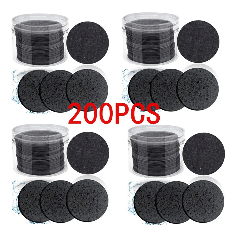 عبوة كبيرة من إسفنجات الوجه المستديرة 5/10/50/200 قطعة وسادات تنظيف طبيعية مضغوطة مقشرة للعناية ببشرة الوجه