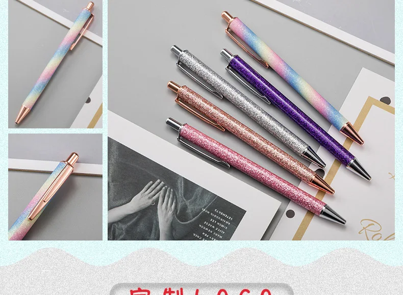 Wholesale Metal Pen Glitter Click Pen Bulk | Sparkle Ballpoint Pens for School Office | Promotional Gift