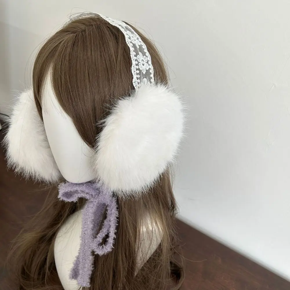 Soft Ear Cap Lace Earmuffs Thicken JK Headwear Ear Cover Cold Proof Windproof Ear Mask Girl
