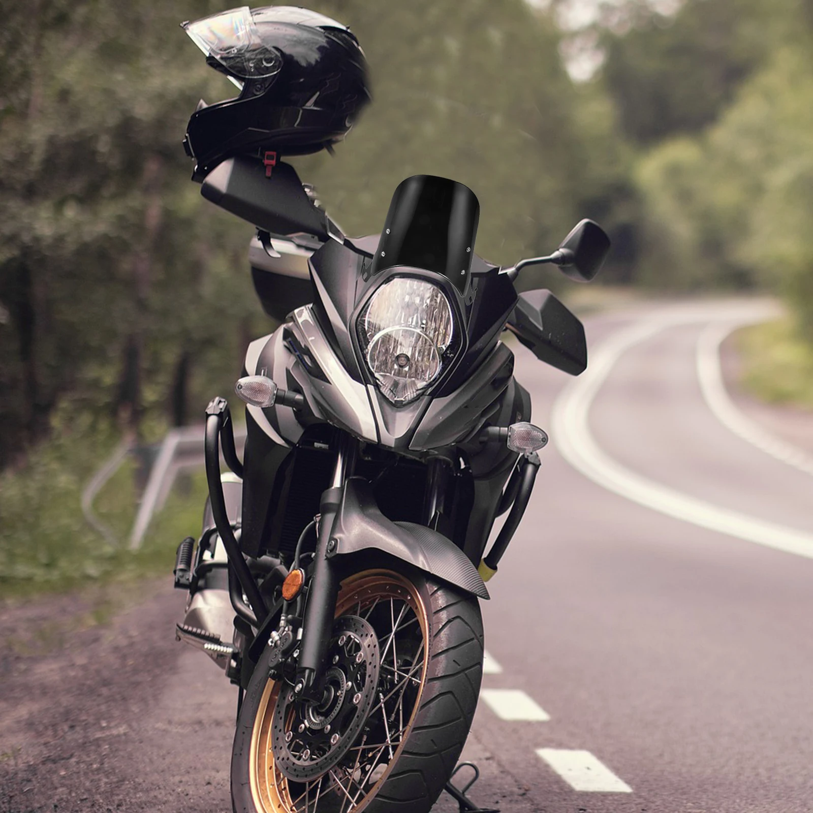 

Motorcycle Windshield Universal Adjustable Windscreen Front Screen Durable PC Metal Easy Installation Anti Wind Rain Debris