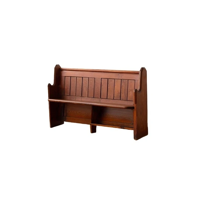 

Multi-person sofa retro old straight row sofa old Shanghai medieval coffee restaurant church chair