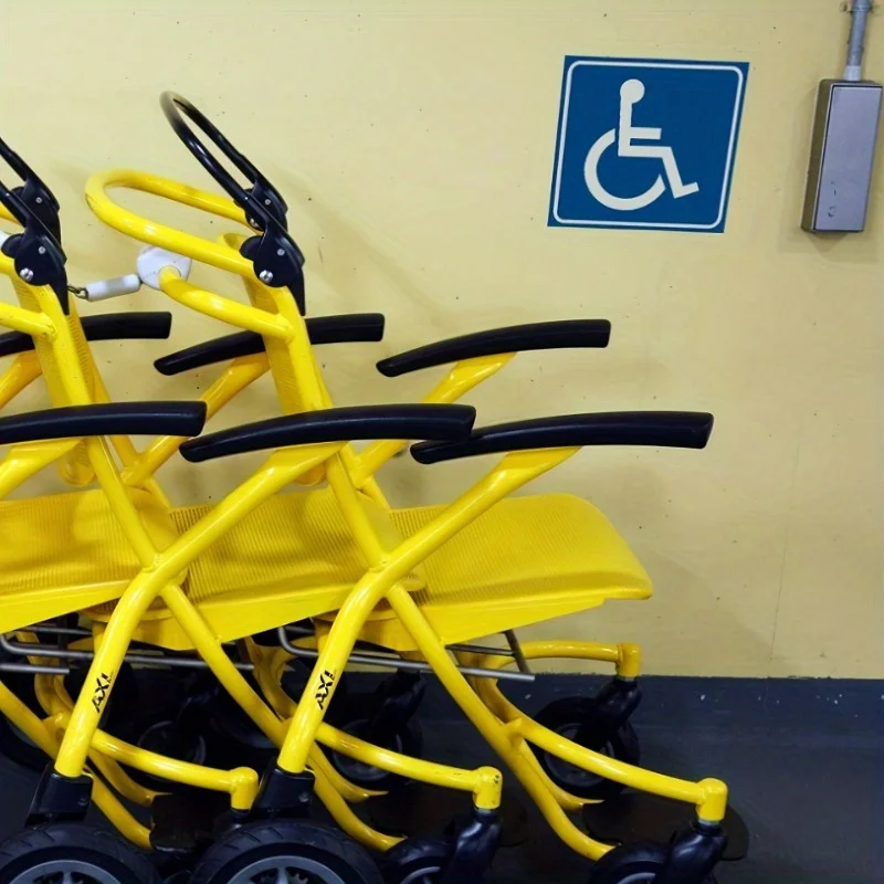 4pcs/set Barrier-free Access Sign Sticker, Waterproof Handicap Wheelchair Sign, Disability Sign Self-adhesive Stickers image 4