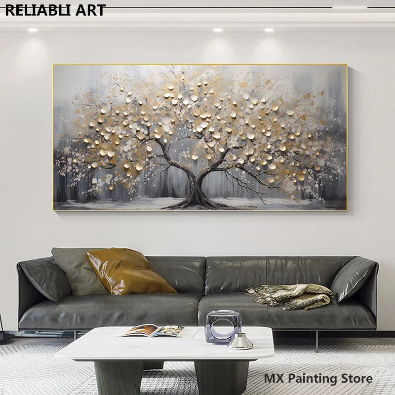 

Abstract Art Tree On Canvas, Wall Art Poster,Prints Wall Artworks Pictures Painting, For Nordic Living Room Decor Unframed