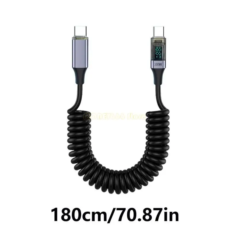 Cáp sạc F62C USB C PD100W có đèn báo nguồn thông minh, đồng bộ dữ liệu tốc độ cao Tương thích nhiều thiết bị