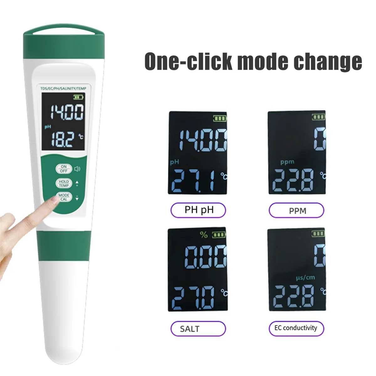 Water Quality Test Pen Voice Model EC Acidity Ph Meter Tds Salinity Meter Multi-Parameter Water Quality Tester