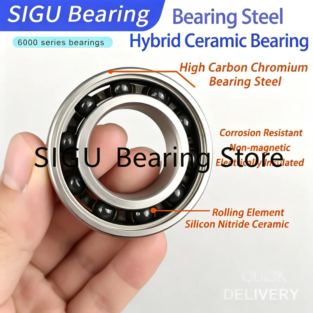 6018 6019 6020 6021 6022 -2RS -ZZ High Temperature Resistant Bearing Steel Hybrid Semi-Ceramic Bearing