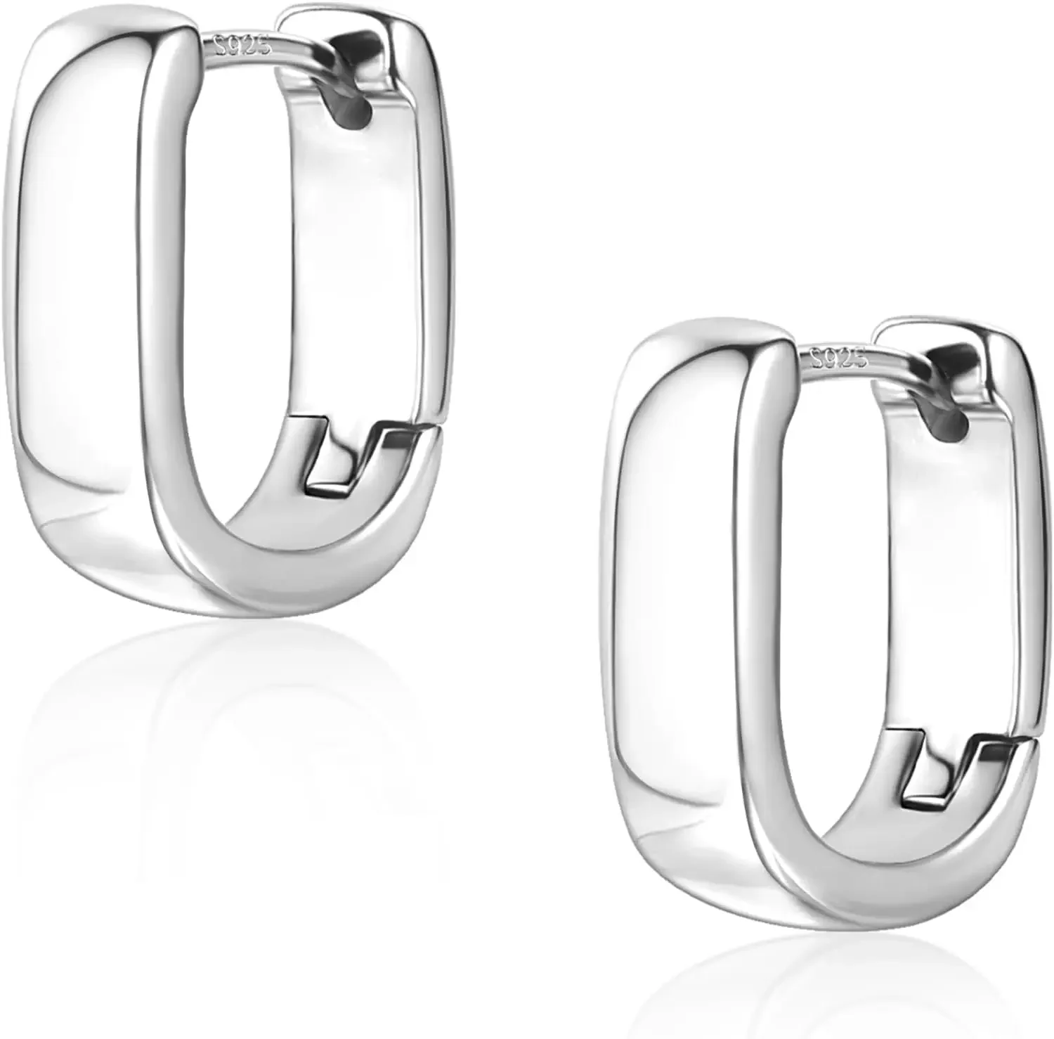 Pendientes de Aro Pequeños y Gruesos de Plata de Ley 925 para Mujer, Joyería Hipoalergénica de Moda, Regalo