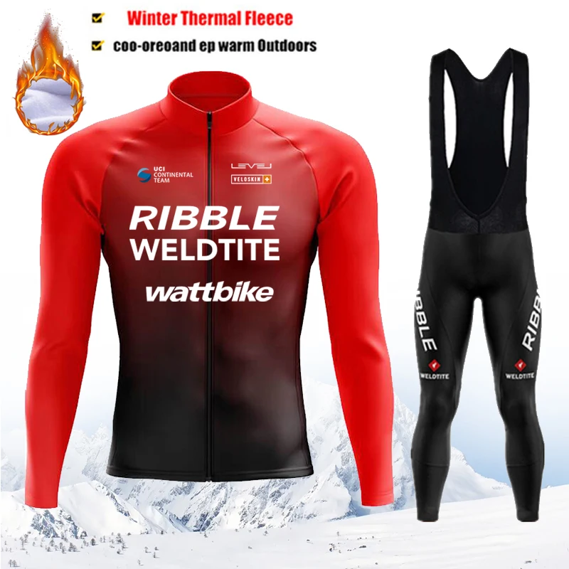 الشتاء الحراري الصوف الدراجات جيرسي مجموعة رجالي Mountian دراجة الملابس ارتداء Ropa Ciclismo سباق فريق دراجة الدراجات الملابس 2025 #4