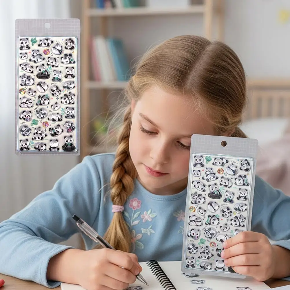 

3D Relief Kawaii Animal Stickers Puffy Japanese Style Jelly Cartoon Stickers Crafts Phone Case Adorable Panda Stickers