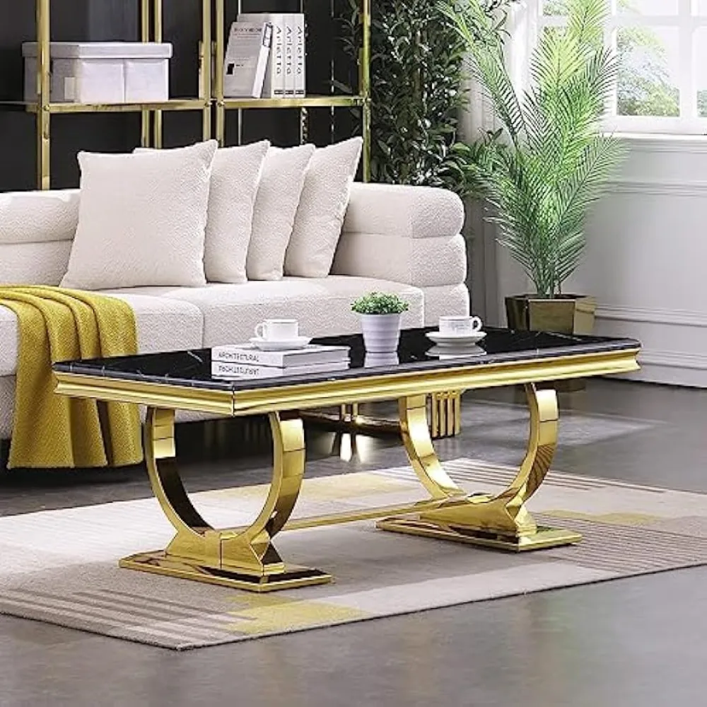 Gold Coffee Table for Living Room,48\