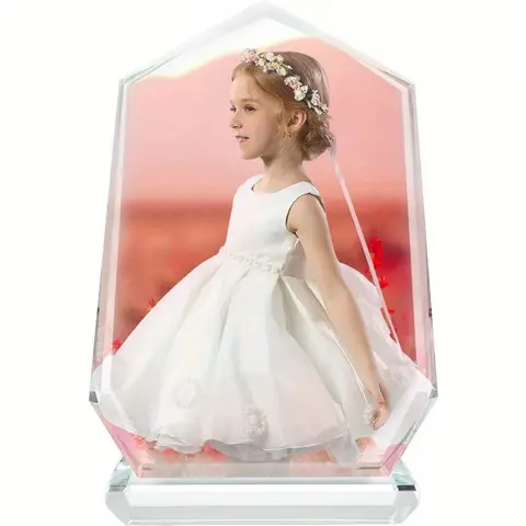 1Pc Sublimation Blanks Crystal Tabletop Decor Decorative Signs Plaques Custom Photo Frame DIY Picture Frame
