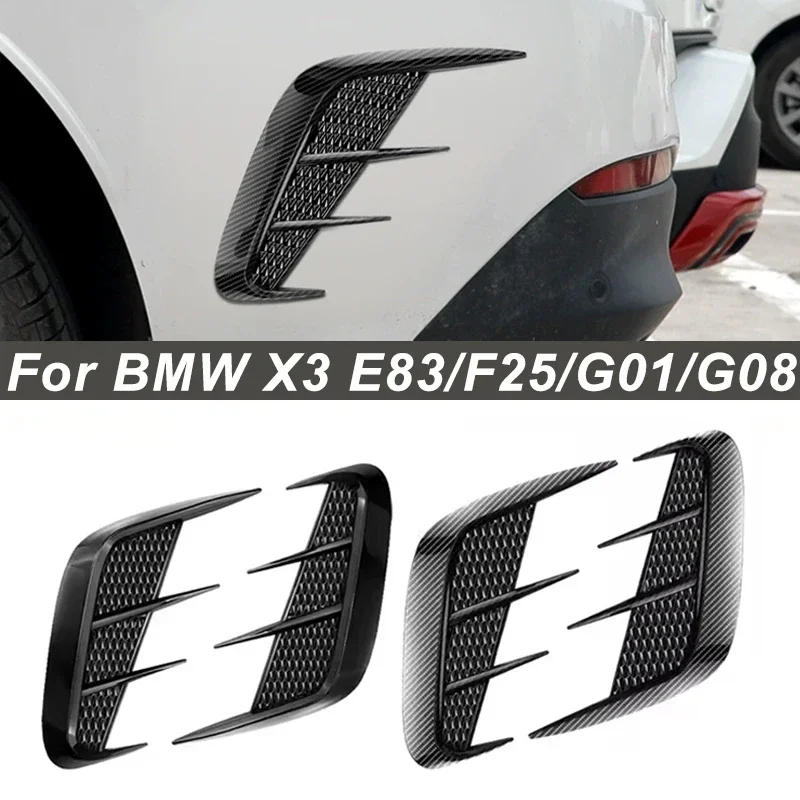 Shark Gills Side Fender Sticker Simulation Air Intake Trim For BMW X3 E83 F25 G01 G08 Body Accessories