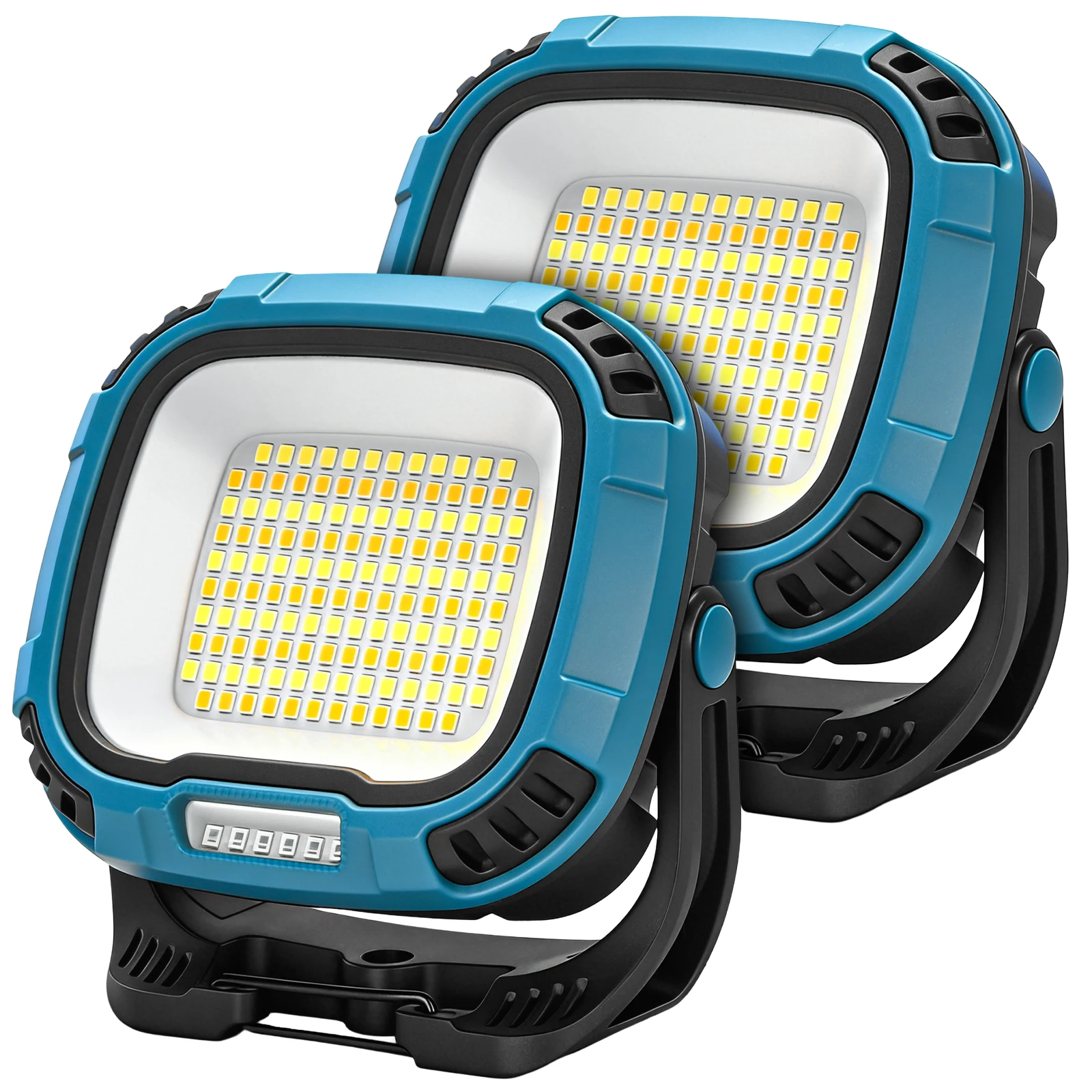 

2 Pk 6000mAh Rechargeable LED Work Light 136-LED Magnetic Light with Hook IP65 Waterproof Portable for Auto Repair Camping
