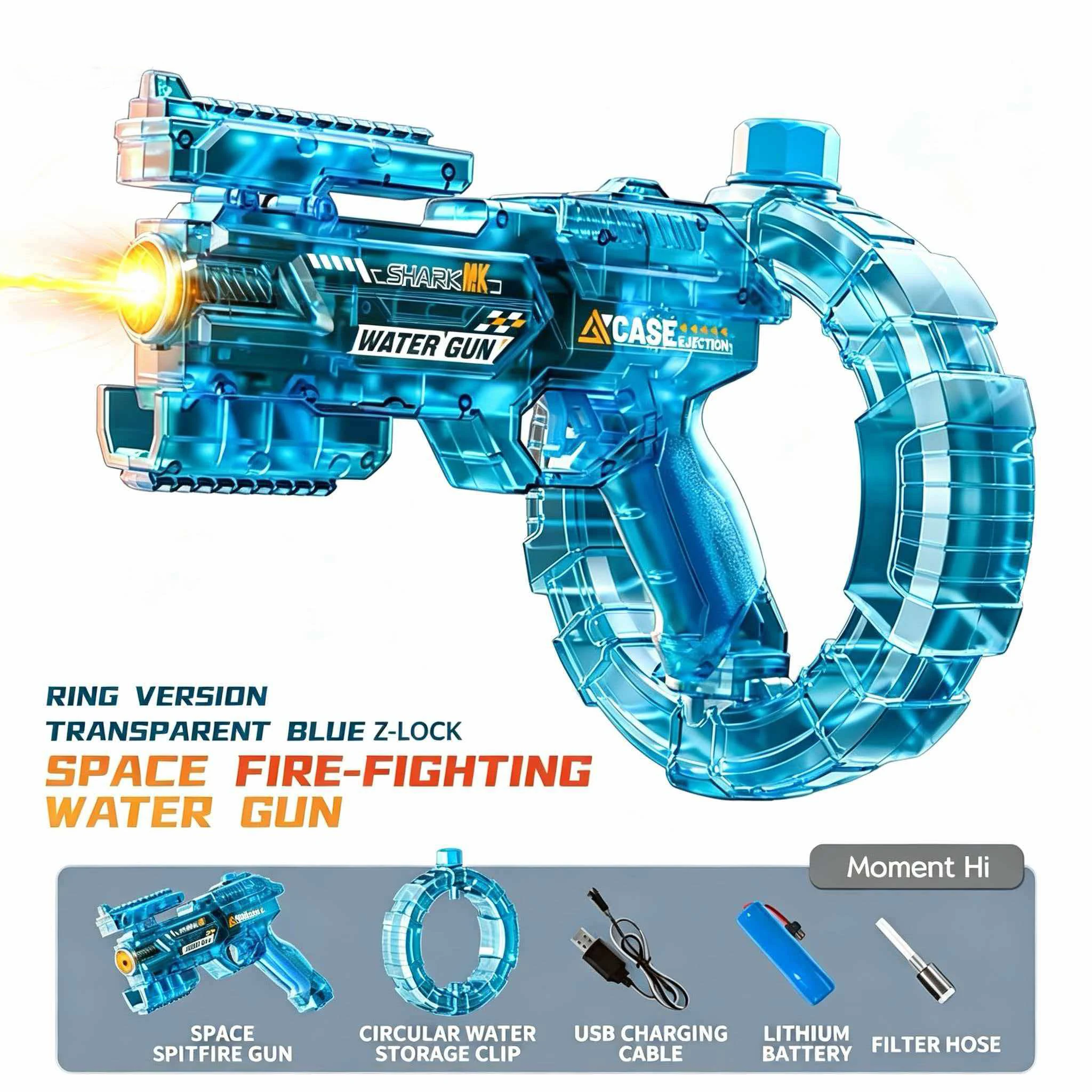 Simulierte Schuss- und Rückstoßfunktion Elektrische Wasserpistole Spielzeug für Kinder Automatische Sensorlichter Wasserpistole Sommer Outdoor Strand Kinderspielzeug