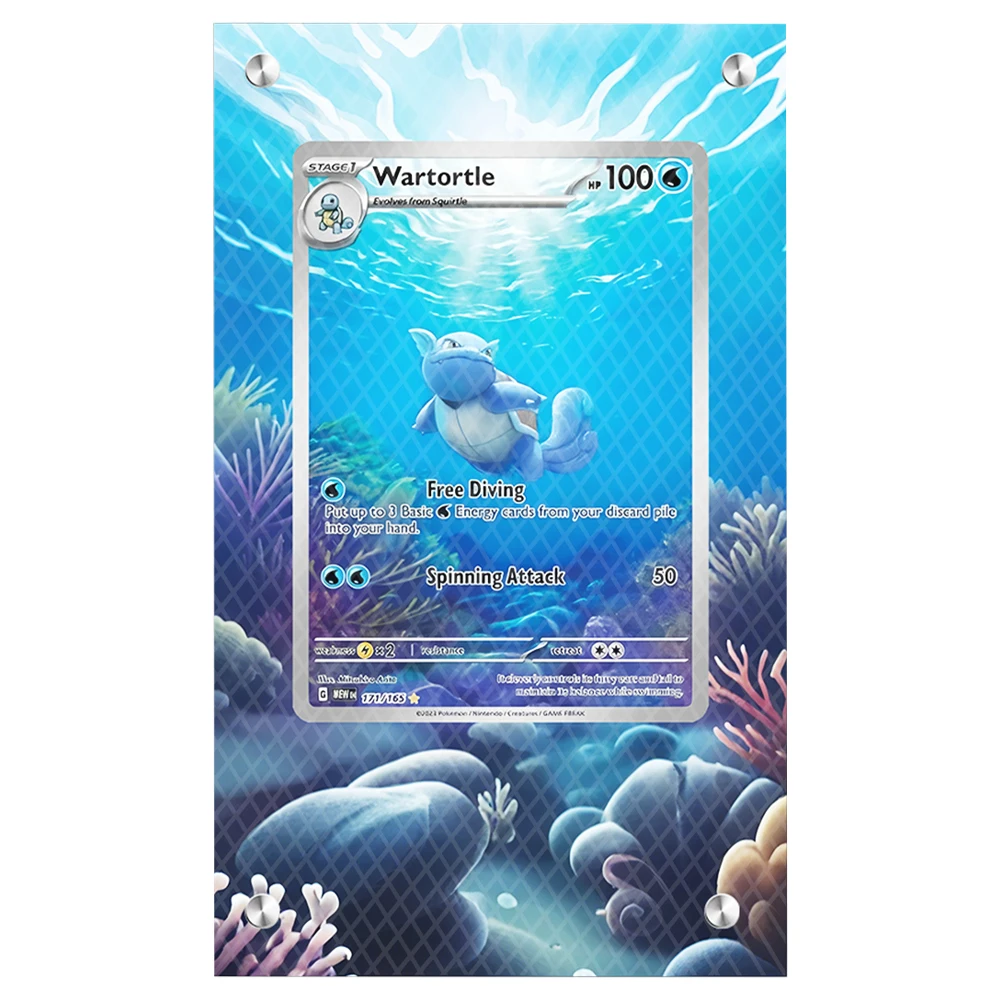 

Diy New Ptcg Wartortle Acrylic Material Card Brick Ptcg Wartortle Collection Card Acrylic Display Stand No Cards Included