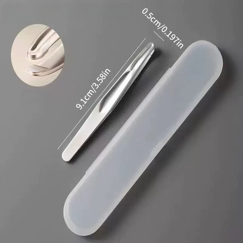 Eyebrow Tweezers Precision Round Tip Seamless Closure Professional Facial Hair Beard Short Hair Removal Tweezers for Men Women